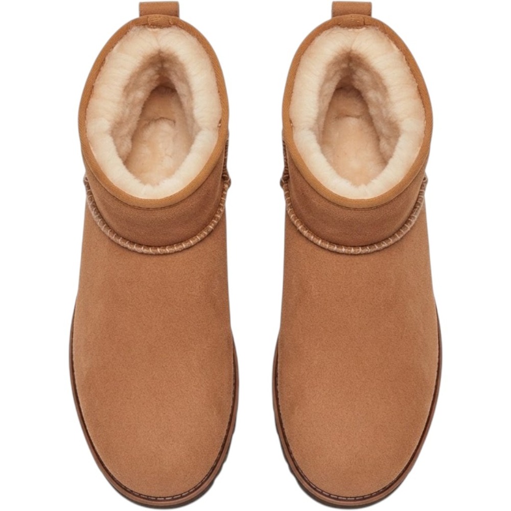 Bionica Tan Suede Shearling Lined Ankle Boots Ortholite Lug Sole Women Size 9